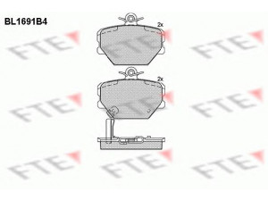 FTE BL1691B4 stabdžių trinkelių rinkinys, diskinis stabdys 
 Techninės priežiūros dalys -> Papildomas remontas
451 421 00 10, B360 723, B360 729