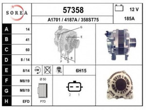 EAI 57358 kintamosios srovės generatorius
A3TX0481, 231001822R