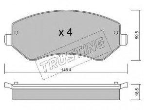 TRUSTING 540.0 stabdžių trinkelių rinkinys, diskinis stabdys 
 Techninės priežiūros dalys -> Papildomas remontas
05019984AA, 05066427AA, 05096349AA