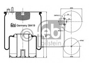 FEBI BILSTEIN 38419 dėklas, pneumatinė pakaba 
 Pakaba -> Pneumatinė pakaba
81.43600.6036