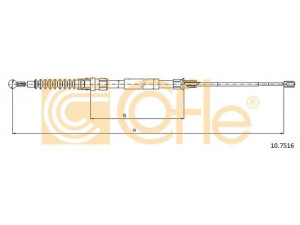 COFLE 10.7516 trosas, stovėjimo stabdys 
 Stabdžių sistema -> Valdymo svirtys/trosai
1K0609721AT, 1K0609721T