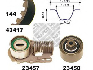 MAPCO 23417 paskirstymo diržo komplektas 
 Techninės priežiūros dalys -> Papildomas remontas
0831 21, 0831 51, 0831.50