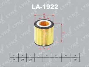 LYNXauto LO-1922 alyvos filtras 
 Filtrai -> Alyvos filtras
11 42 7 640 862