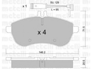 METELLI 22-0665-0K stabdžių trinkelių rinkinys, diskinis stabdys 
 Techninės priežiūros dalys -> Papildomas remontas