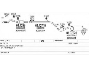 MTS C320103010771 išmetimo sistema 
 Išmetimo sistema -> Išmetimo sistema, visa