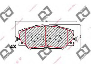 DJ PARTS BP1615 stabdžių trinkelių rinkinys, diskinis stabdys 
 Techninės priežiūros dalys -> Papildomas remontas
04465-02170, 04465-02220, 04465-12610