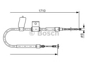 BOSCH 1 987 477 830 trosas, stovėjimo stabdys 
 Stabdžių sistema -> Valdymo svirtys/trosai
46471702