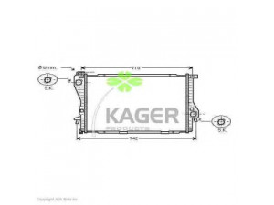KAGER 31-0145 radiatorius, variklio aušinimas 
 Aušinimo sistema -> Radiatorius/alyvos aušintuvas -> Radiatorius/dalys
1436055, 1436060, 17111436055, 17111436060