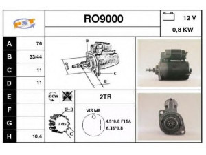 SNRA RO9000 starteris 
 Elektros įranga -> Starterio sistema -> Starteris
055911023B, 175911023B