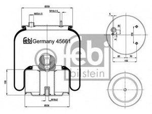 FEBI BILSTEIN 45661 dėklas, pneumatinė pakaba
1152 126, 1153 933