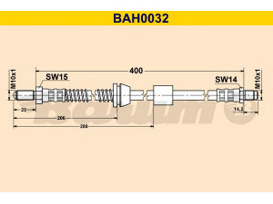 BARUM BAH0032 stabdžių žarnelė 
 Stabdžių sistema -> Stabdžių žarnelės
1013815, 6191842, 6569119