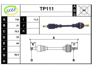 SERA TP111 kardaninis velenas 
 Ratų pavara -> Kardaninis velenas
327496, 327497