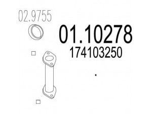 MTS 01.10278 išleidimo kolektorius 
 Išmetimo sistema -> Išmetimo vamzdžiai
174103250