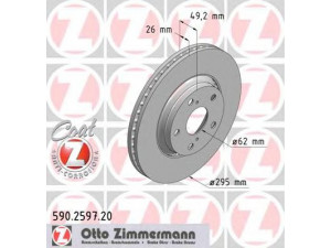 ZIMMERMANN 590.2597.20 stabdžių diskas 
 Stabdžių sistema -> Diskinis stabdys -> Stabdžių diskas
43512-0F030
