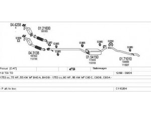 MTS C110264004000 išmetimo sistema 
 Išmetimo sistema -> Išmetimo sistema, visa