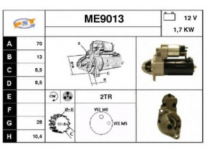 SNRA ME9013 starteris 
 Elektros įranga -> Starterio sistema -> Starteris
0051511601