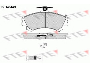 FTE BL1404A3 stabdžių trinkelių rinkinys, diskinis stabdys 
 Techninės priežiūros dalys -> Papildomas remontas
MR 235 557, MR 249 241, MR 389 520