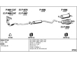 FENNO OP602 išmetimo sistema 
 Išmetimo sistema -> Išmetimo sistema, visa