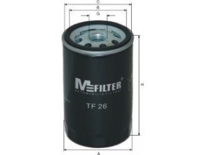 MFILTER TF 26 alyvos filtras 
 Techninės priežiūros dalys -> Techninės priežiūros intervalai
04781452AA, 4781452AA, 1043 147