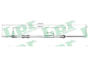LPR C0700B trosas, stovėjimo stabdys 
 Stabdžių sistema -> Valdymo svirtys/trosai
7700311698, 7700311699, 7700311698