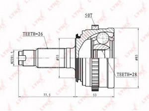 LYNXauto CO-3439A jungčių komplektas, kardaninis velenas