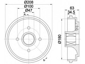 HELLA 8DT 355 300-991 stabdžių būgnas 
 Stabdžių sistema -> Būgninis stabdys -> Stabdžių būgnas
4351176G00, 4351176G650, 43511M76G00