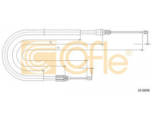 COFLE 10.6696 trosas, stovėjimo stabdys 
 Stabdžių sistema -> Valdymo svirtys/trosai
7700424922, 7700834654
