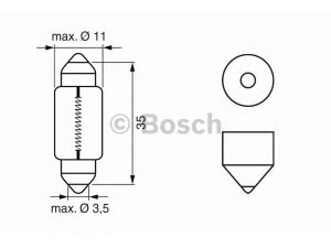 BOSCH 1 987 302 211 lemputė, rūko žibintas; lemputė, valstybinio numerio apšvietimas; lemputė, atbulinės eigos žibintas; lemputė, salono apšvietimas; lemputė, stovėjimo žibintas; lemputė, kontūrų lemputė/atšvaitas 
 Kėbulas -> Transporto priemonės galas -> Valstybinio numerio apšvietimas/dalys -> Valstybinio numerio apšvietimo lemputė