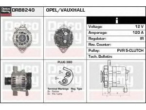 DELCO REMY DRB8240 kintamosios srovės generatorius 
 Elektros įranga -> Kint. sr. generatorius/dalys -> Kintamosios srovės generatorius
13156054, 6204246, 93180419, 93189248