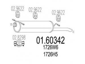MTS 01.60342 galinis duslintuvas 
 Išmetimo sistema -> Duslintuvas
1726H5, 1726W6