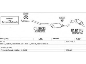 MTS C050383021405 išmetimo sistema 
 Išmetimo sistema -> Išmetimo sistema, visa