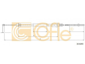 COFLE 10.6203 trosas, stovėjimo stabdys 
 Stabdžių sistema -> Valdymo svirtys/trosai
4745H3, 9616427180