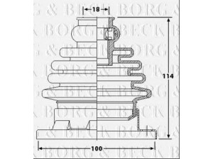 BORG & BECK BCB6184 gofruotoji membrana, kardaninis velenas 
 Ratų pavara -> Gofruotoji membrana
191498202C, 1J0498201, 357498201