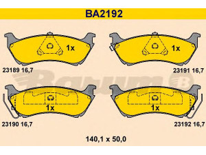BARUM BA2192 stabdžių trinkelių rinkinys, diskinis stabdys 
 Techninės priežiūros dalys -> Papildomas remontas
163 420 01 20, 163 420 04 20