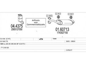MTS C370217005171 išmetimo sistema 
 Išmetimo sistema -> Išmetimo sistema, visa
