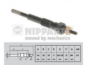 NIPPARTS J5716000 kaitinimo žvakė 
 Kibirkšties / kaitinamasis uždegimas -> Kaitinimo kaištis
19850-68030