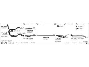 IMASAF 587000073 išmetimo sistema 
 Išmetimo sistema -> Išmetimo sistema, visa