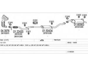 MTS C130028002773 išmetimo sistema 
 Išmetimo sistema -> Išmetimo sistema, visa
