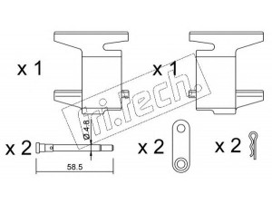fri.tech. KIT.068 priedų komplektas, diskinių stabdžių trinkelės