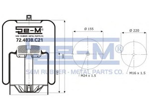 SEM LASTIK 72.4838.C21 dėklas, pneumatinė pakaba
942 320 38 21