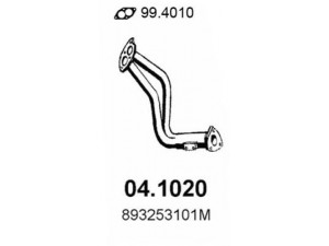 ASSO 04.1020 išleidimo kolektorius 
 Išmetimo sistema -> Išmetimo vamzdžiai
893253101M, 8A0253101M, 8A0253101Q