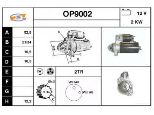 SNRA OP9002 starteris 
 Elektros įranga -> Starterio sistema -> Starteris
91154217