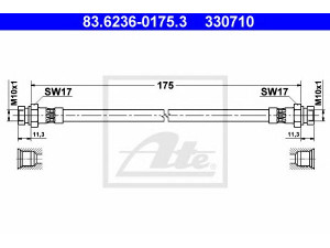 ATE 83.6236-0175.3 stabdžių žarnelė 
 Stabdžių sistema -> Stabdžių žarnelės
6U0 611 707, 6U0 611 775, 6U0 611 775 A