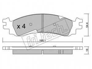 fri.tech. 702.0 stabdžių trinkelių rinkinys, diskinis stabdys 
 Techninės priežiūros dalys -> Papildomas remontas
6L2Z-2001-A