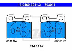 ATE 13.0460-3011.2 stabdžių trinkelių rinkinys, diskinis stabdys 
 Techninės priežiūros dalys -> Papildomas remontas
10526.26003.00/30, 10548.26003.01/25
