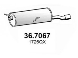 ASSO 36.7067 galinis duslintuvas 
 Išmetimo sistema -> Duslintuvas
1607373980, 1726QX