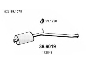 ASSO 36.6019 vidurinis duslintuvas 
 Išmetimo sistema -> Duslintuvas
172843