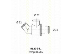 TRISCAN 8620 3680 termostatas, aušinimo skystis 
 Aušinimo sistema -> Termostatas/tarpiklis -> Thermostat
11 53 1 253 249