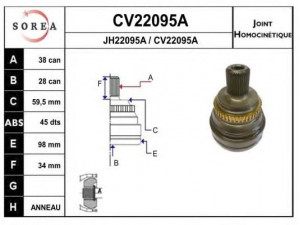 EAI CV22095AK jungčių komplektas, kardaninis velenas 
 Ratų pavara -> Sujungimai/komplektas