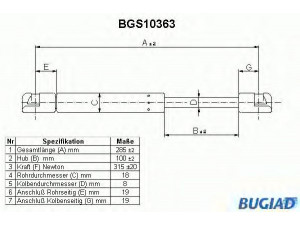 BUGIAD BGS10363 dujinė spyruoklė, bagažinė 
 Priedai -> Bagažinė/pakrovimo skyrius
6K5827550A